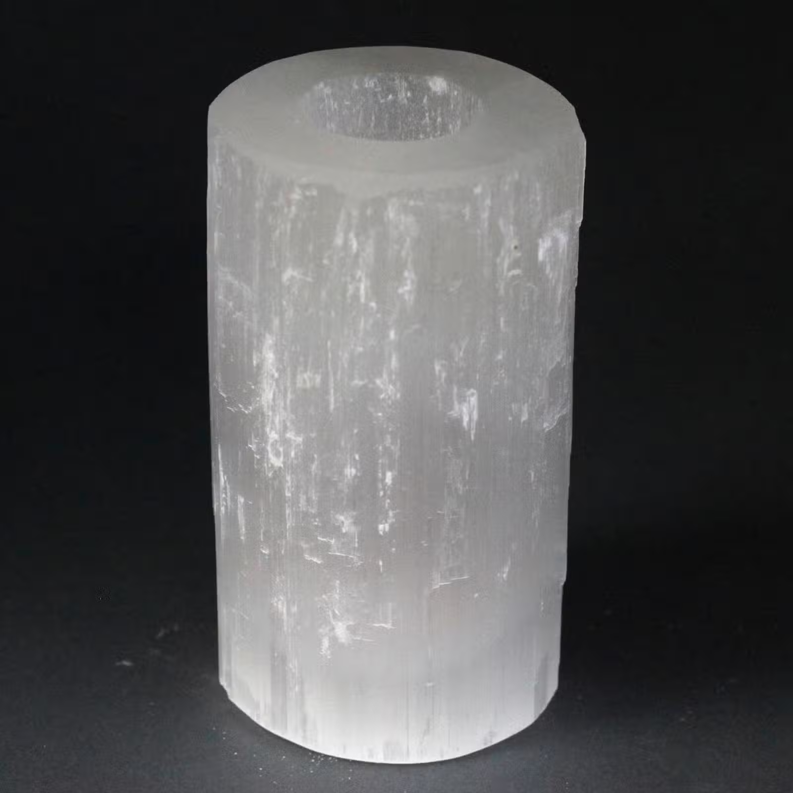 Selenite Cylinder Candle Holder - 20 cm