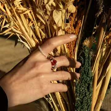 Nymph Spirit Gemstone Ring Set - Blood Moon