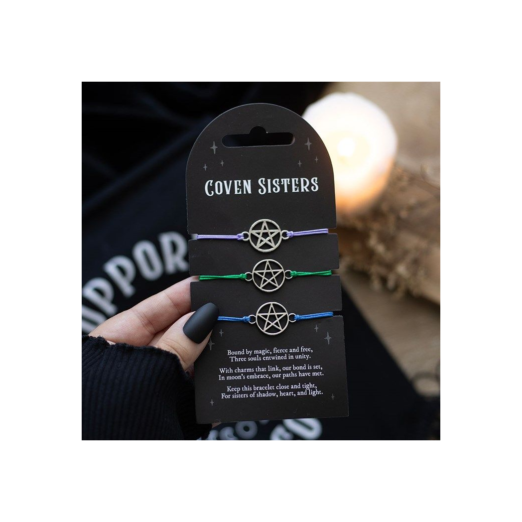 Set of 3 Coven Sisters Pentagram Bracelets