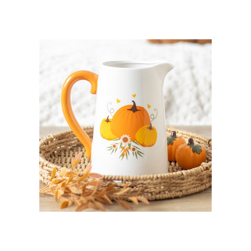 Autumn Pumpkin Ceramic Flower Jug