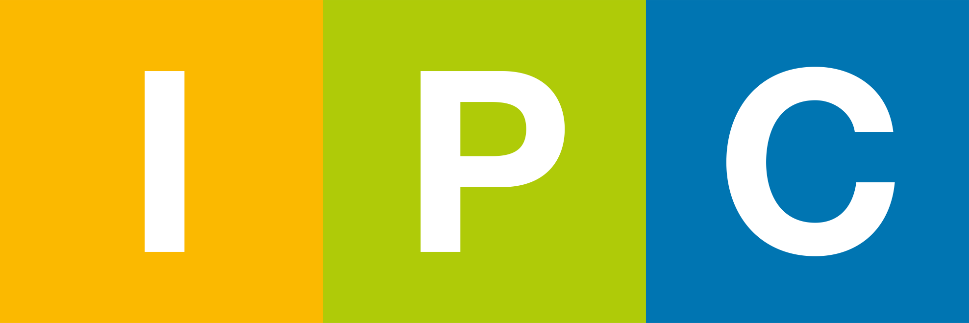 Colorful graphic with yellow, green, and blue sections spelling out 'IPC' with large white letters.