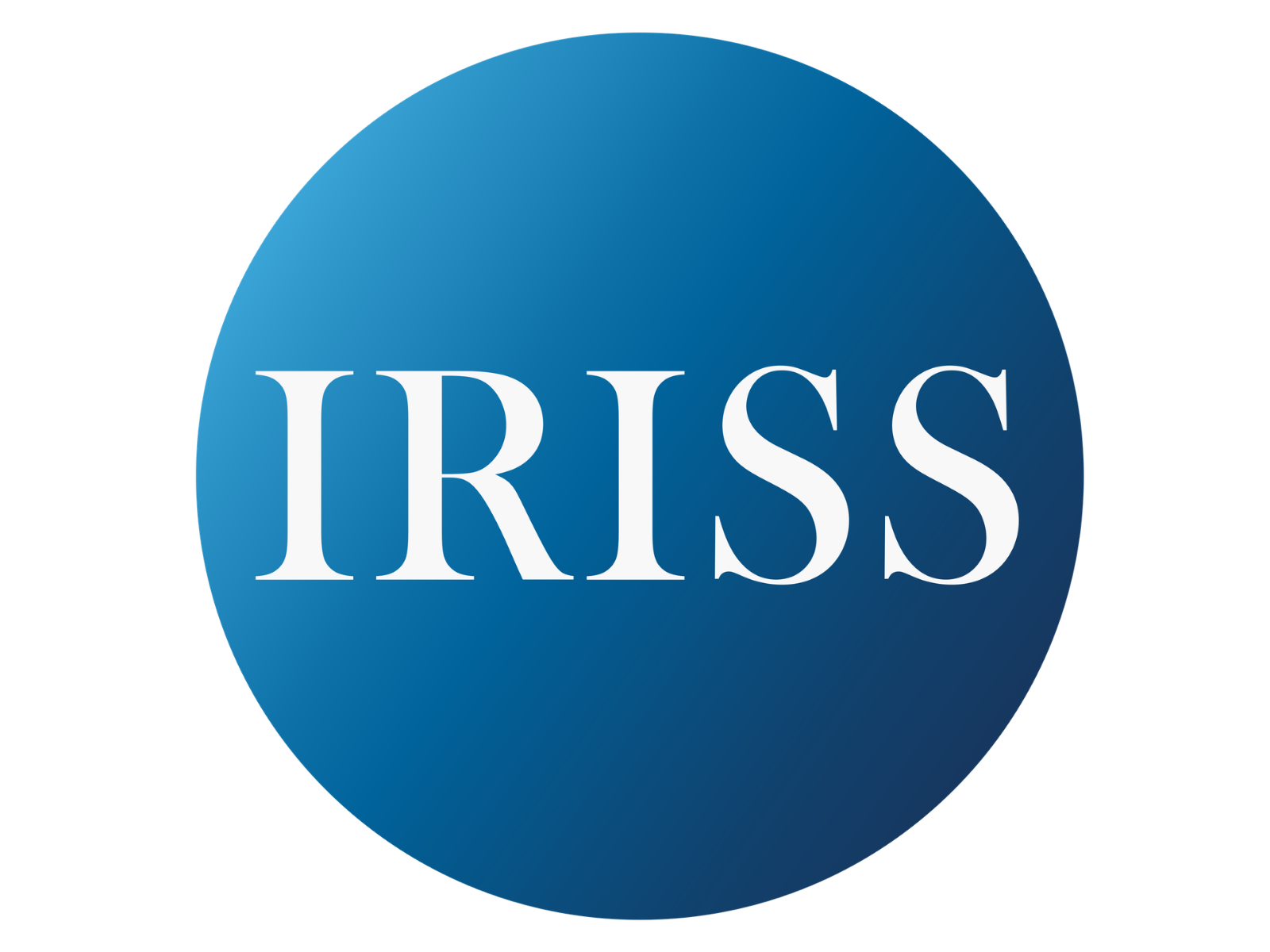A blue circular logo with the white text 'IRISS' in the center.