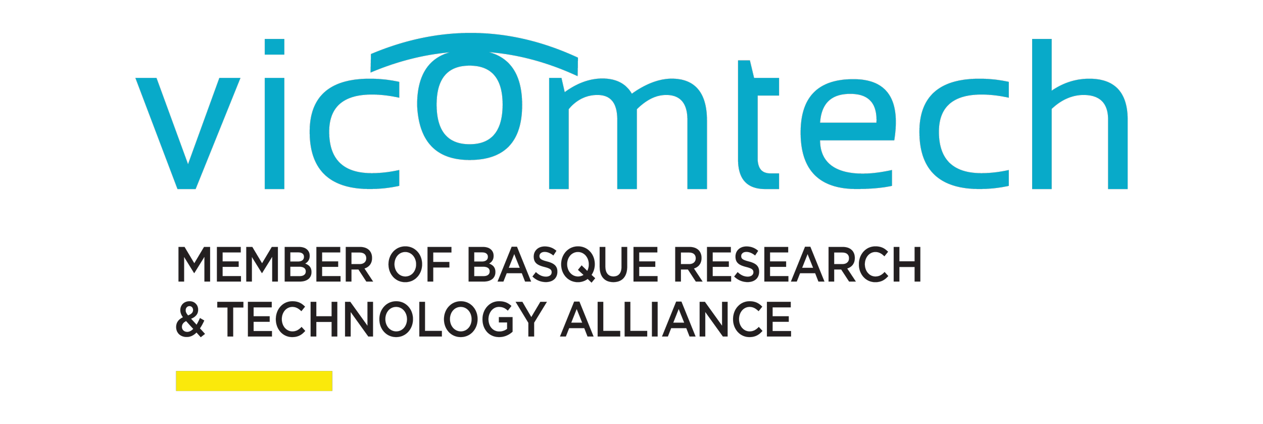 Vicomtech logo with blue and black text, and a yellow underline, representing the Basque Research & Technology Alliance.
