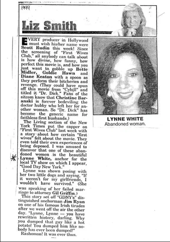 Newspaper article featuring journalist Lynne White and her career in broadcast journalism