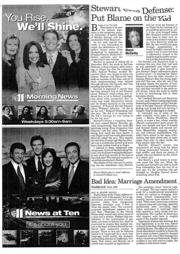 Newspaper article featuring Lynne White’s media work and television career