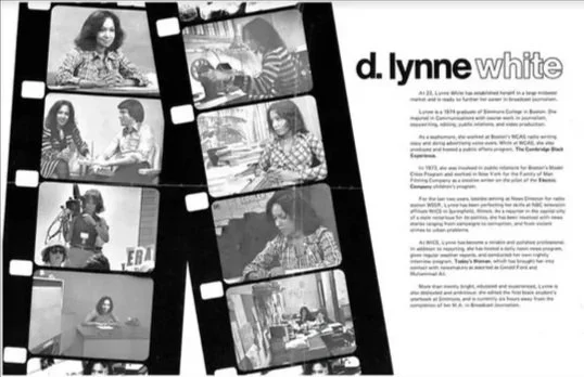 Historical newspaper clipping from Lynne White’s journalism career