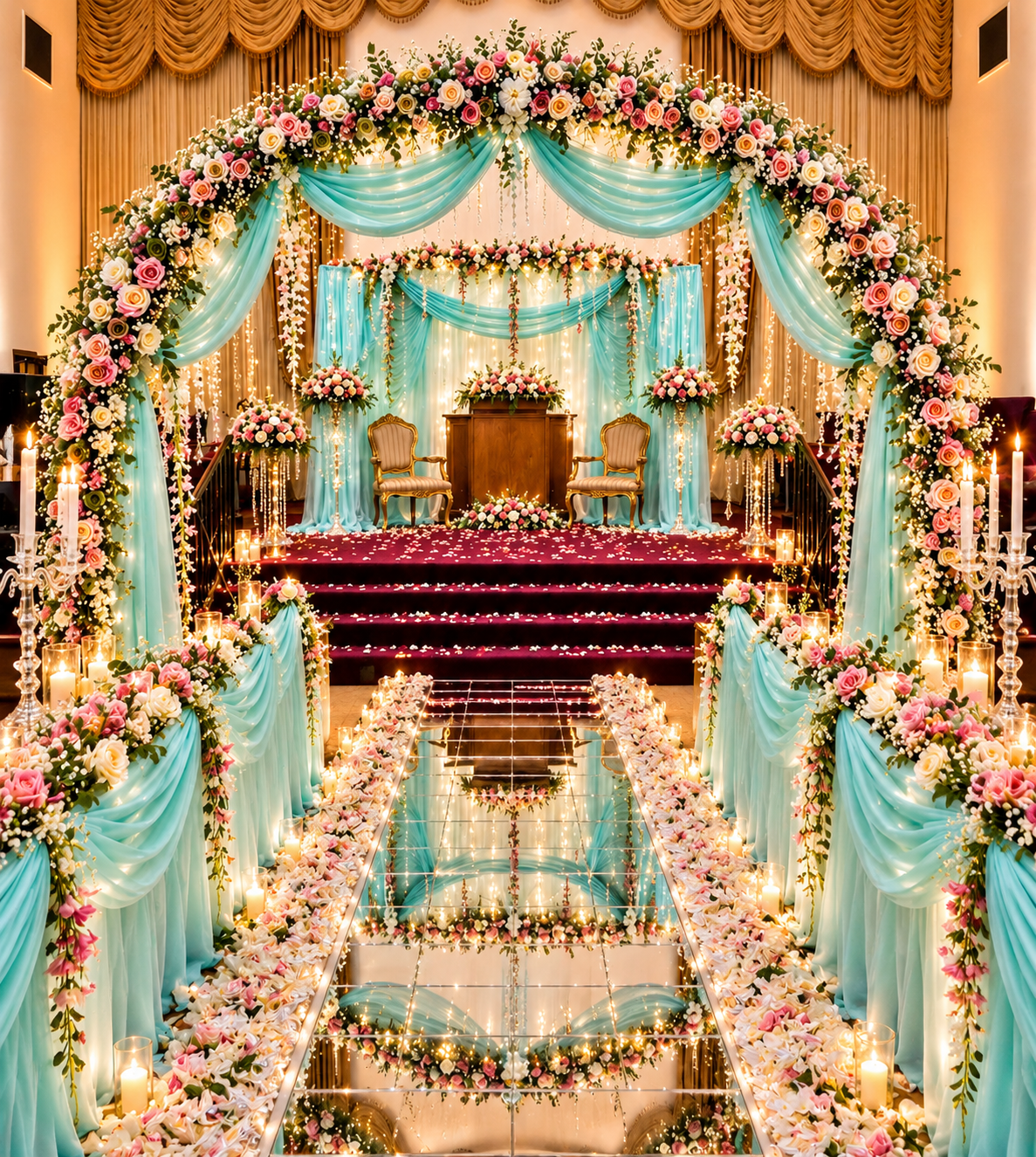 Opulent Teal and Rose Wedding Aisle.png