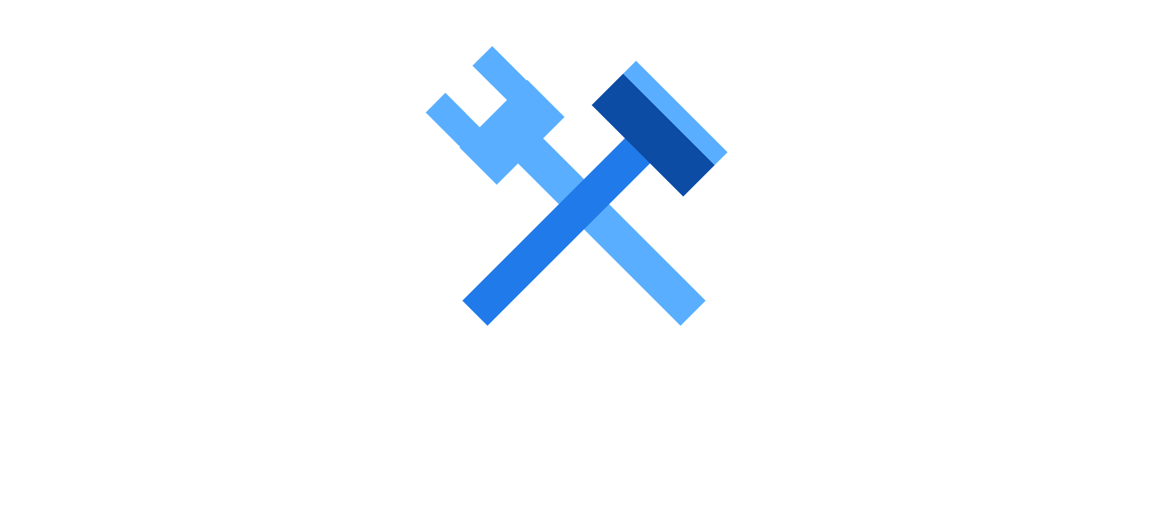 Logo of Reconstruction Estimators featuring a stylized blue hammer and wrench crossed over each other, with the company name written below in white block letters.