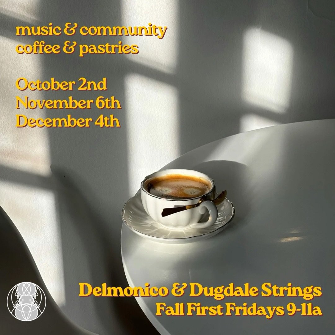 Join us for coffee, pastries, and music ☕️🎼🍰

Our first Fridays are a way to connect to the vibrant community of musicians once a month, and to give back a bit! We&rsquo;d love to see you ☺️