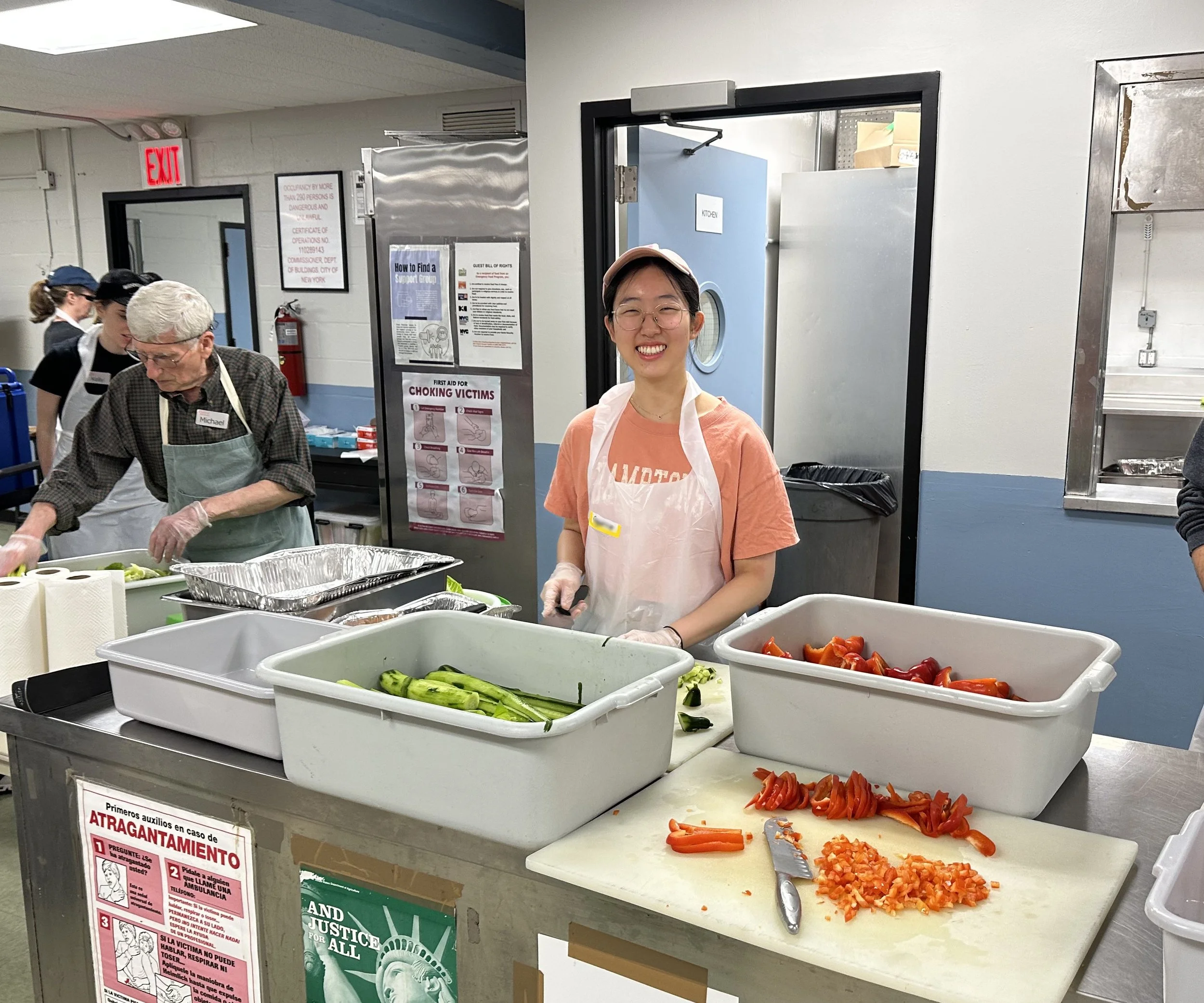 chopping vegetables