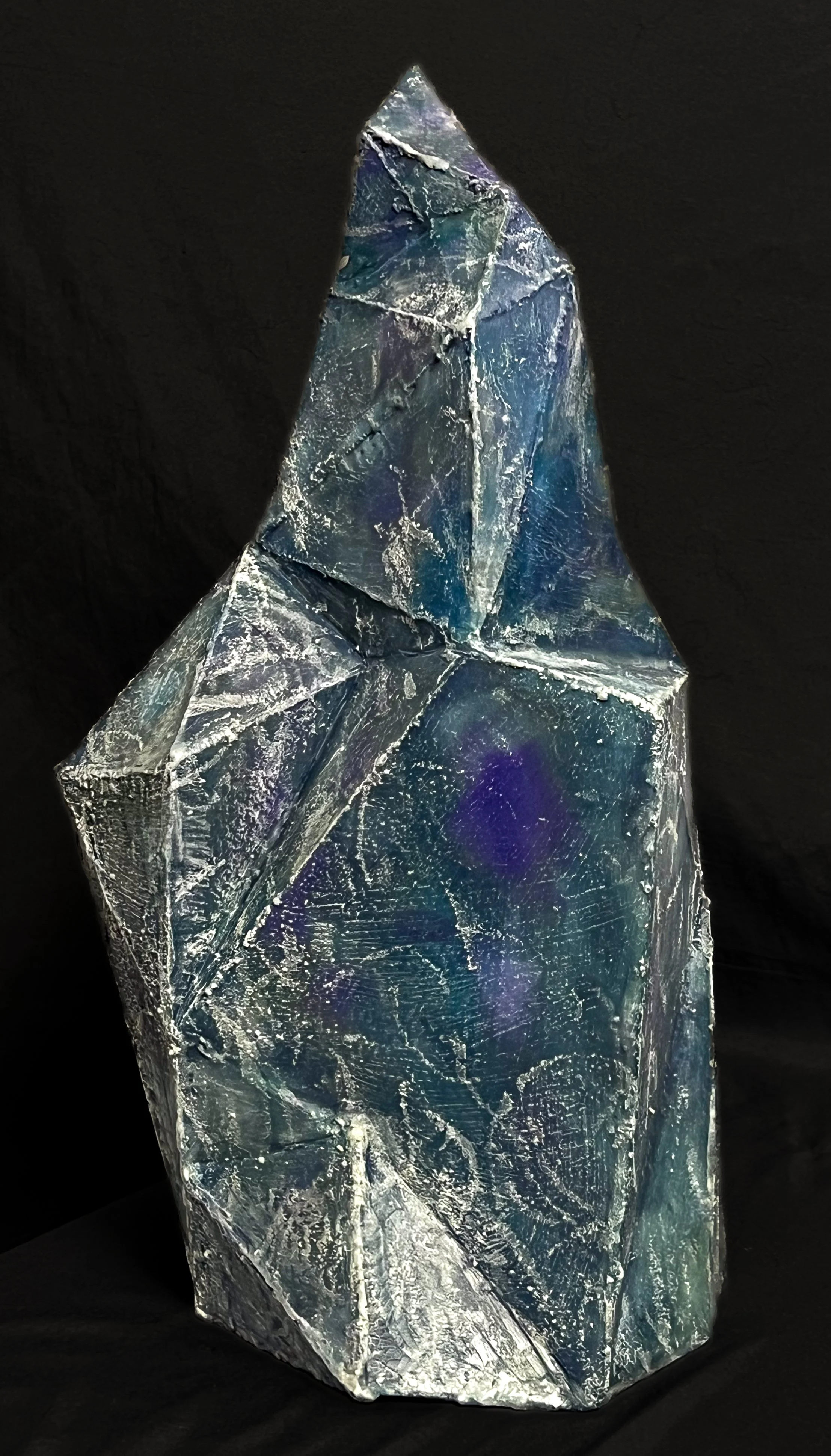 Skellig, 2026, Matboard, pan pastel & encaustic wax, 
15" x 7" x 7" 