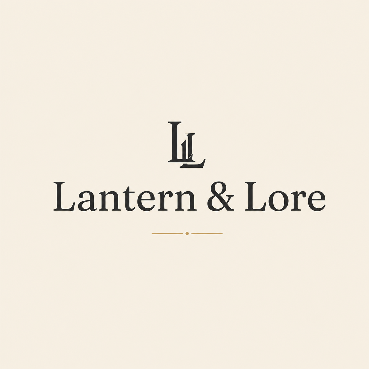 Logo for Lantern & Lore, featuring a stylized 'L' and 'L' above the company name on a light background.
