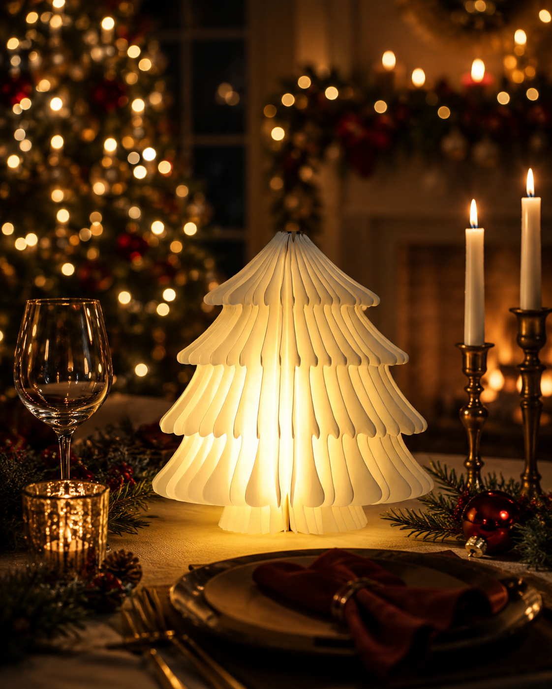 Scandinavian Foldable Christmas Tree Lamp