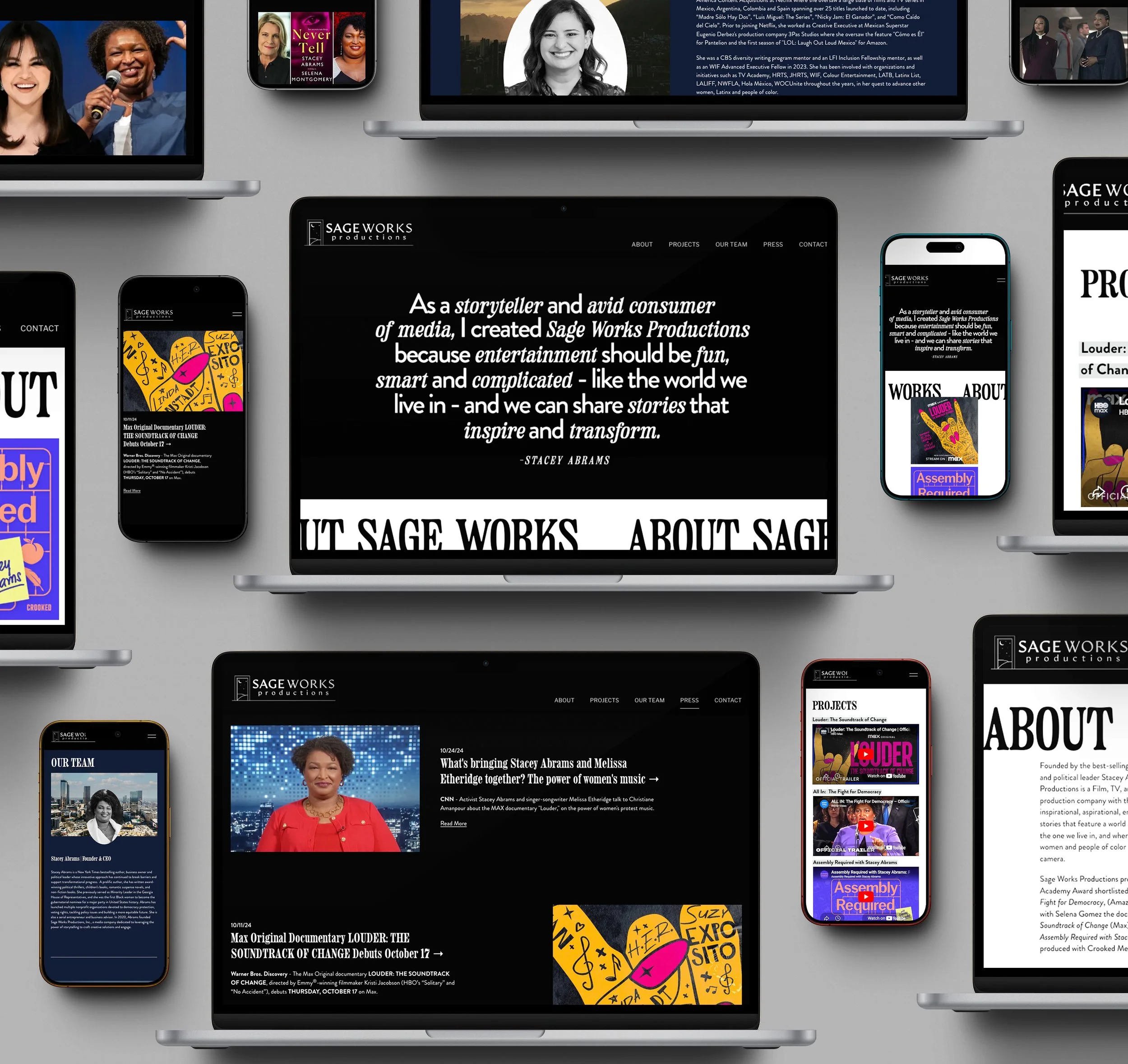 mockup of website