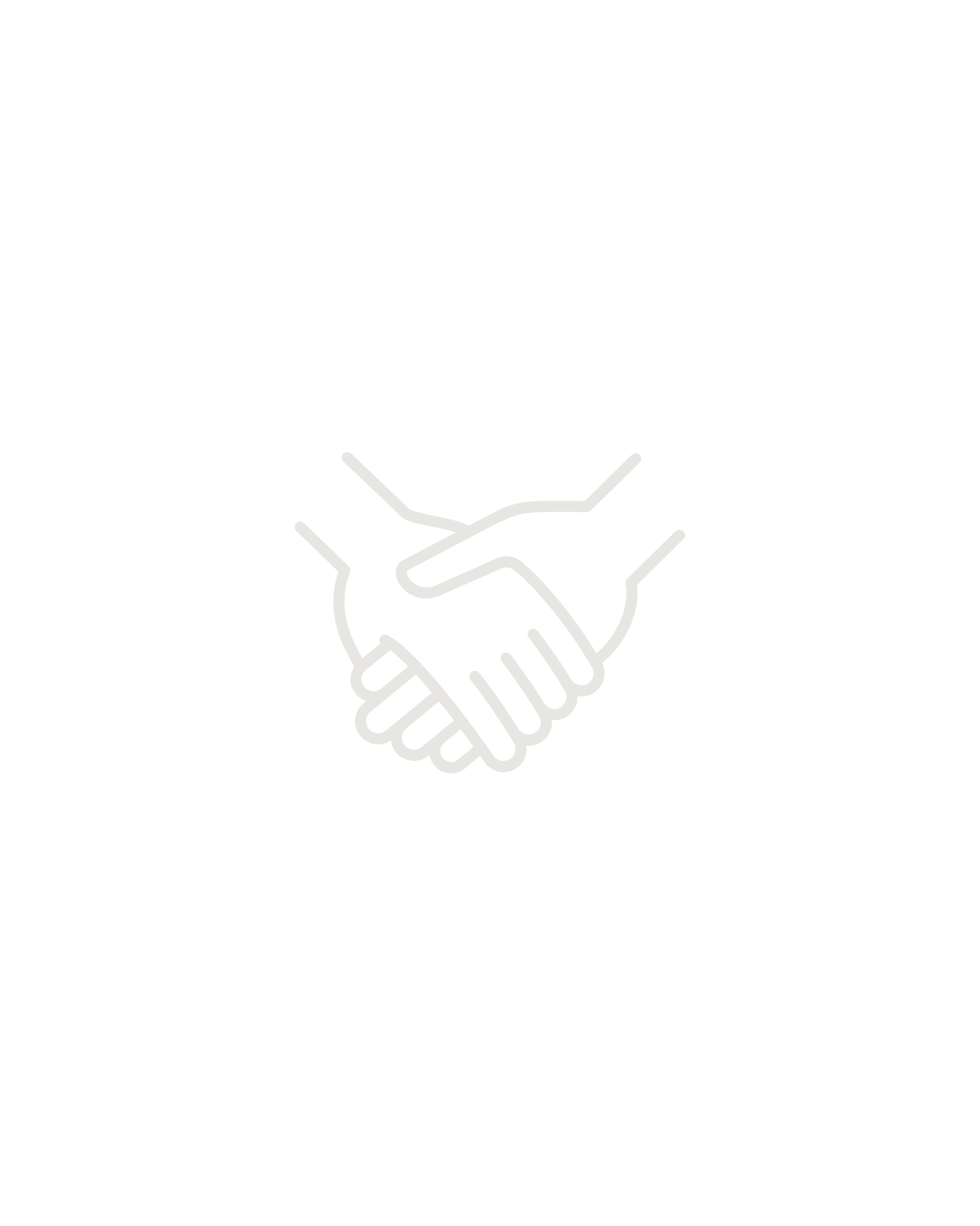 Black background with white outline of two hands shaking, symbolizing agreement or partnership.
