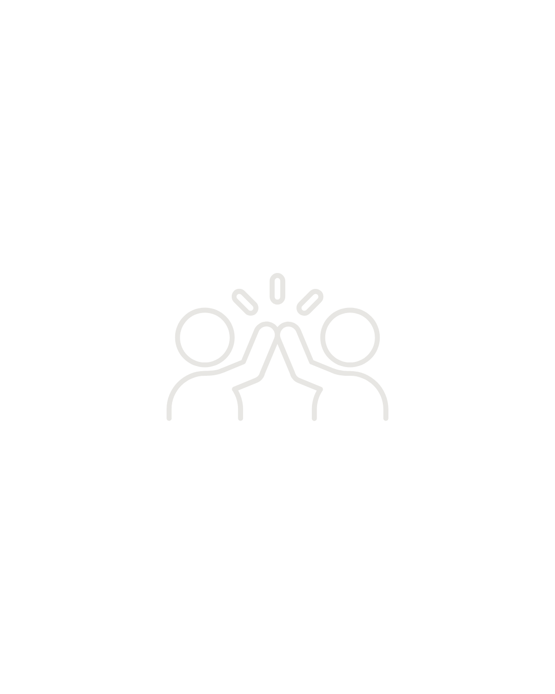Two people giving each other a high five, illustrated with simple white lines on a black background.
