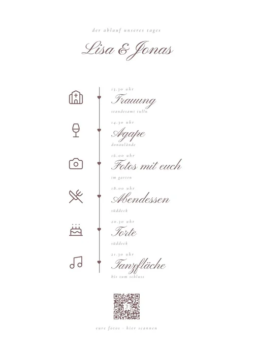 Programmkarte mit QR-Code