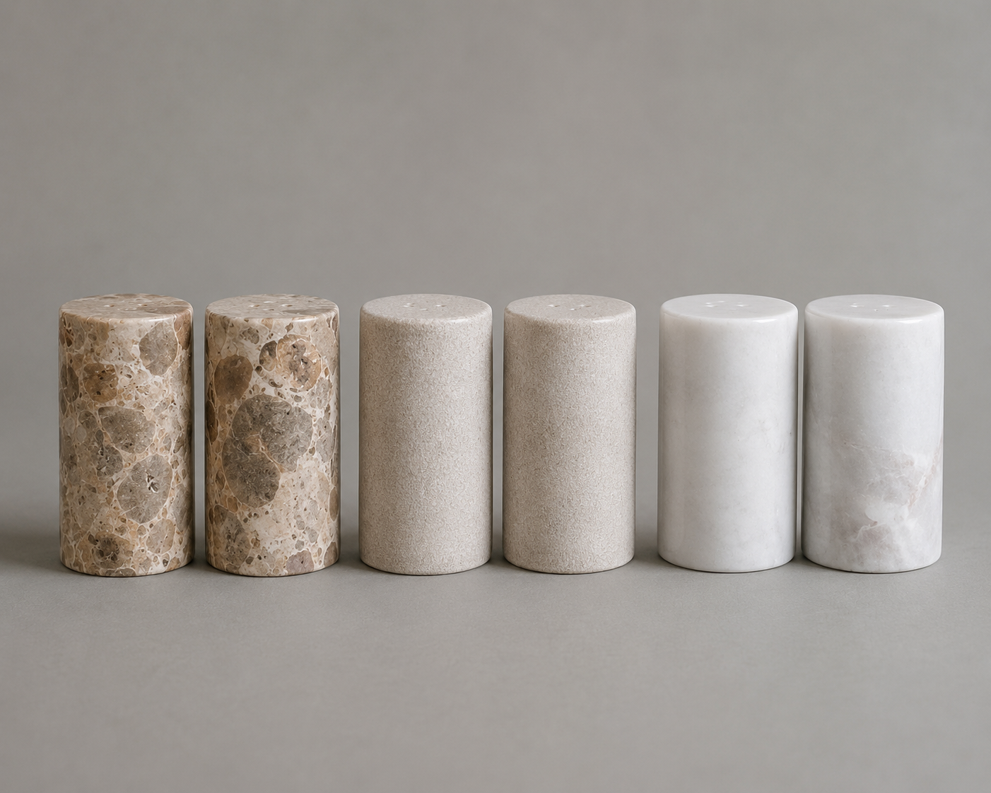 Alabaster salt and pepper set
