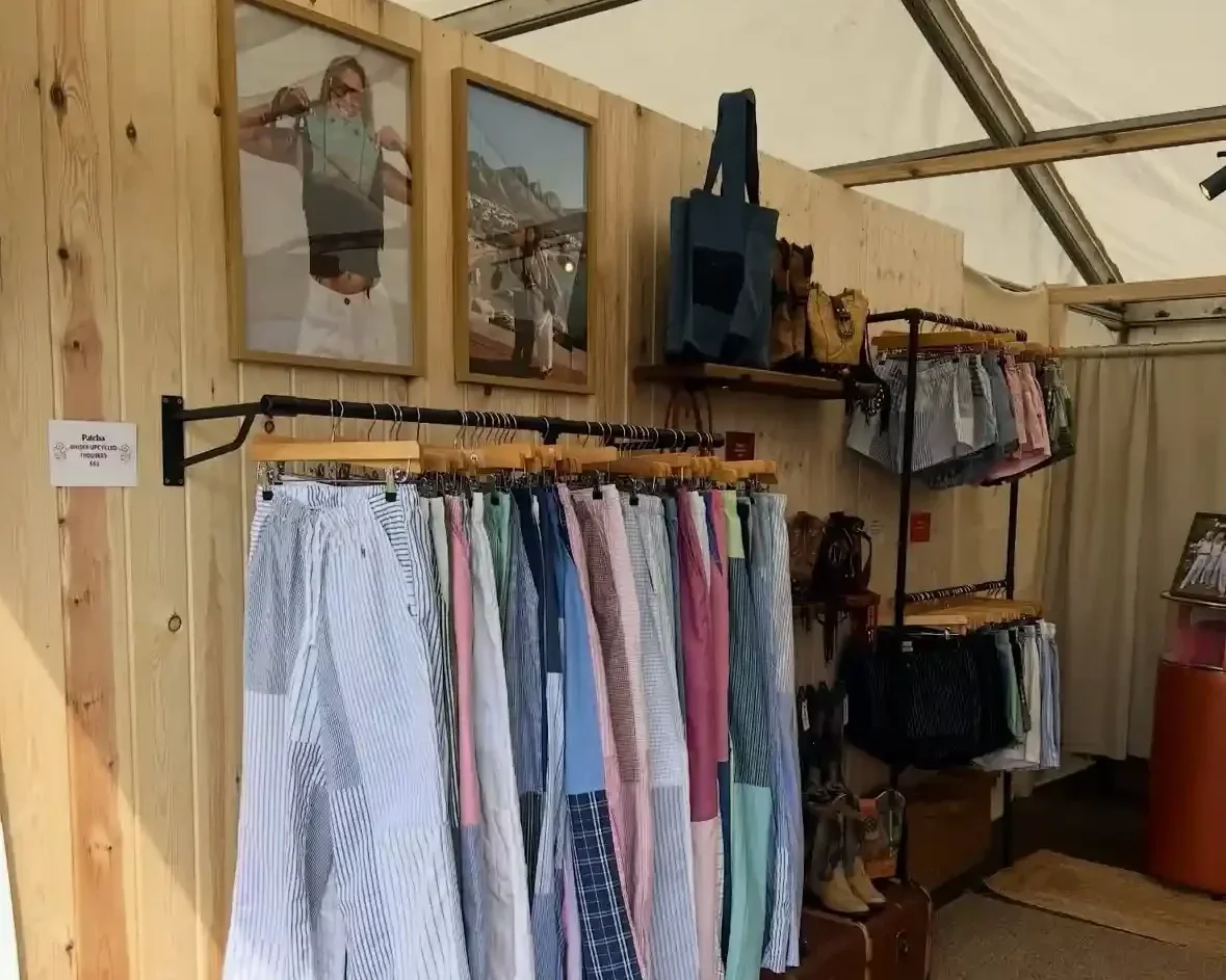 Patcha London Instagram post showing bespoke event retail stand with clothing rack at The Canal brand activation