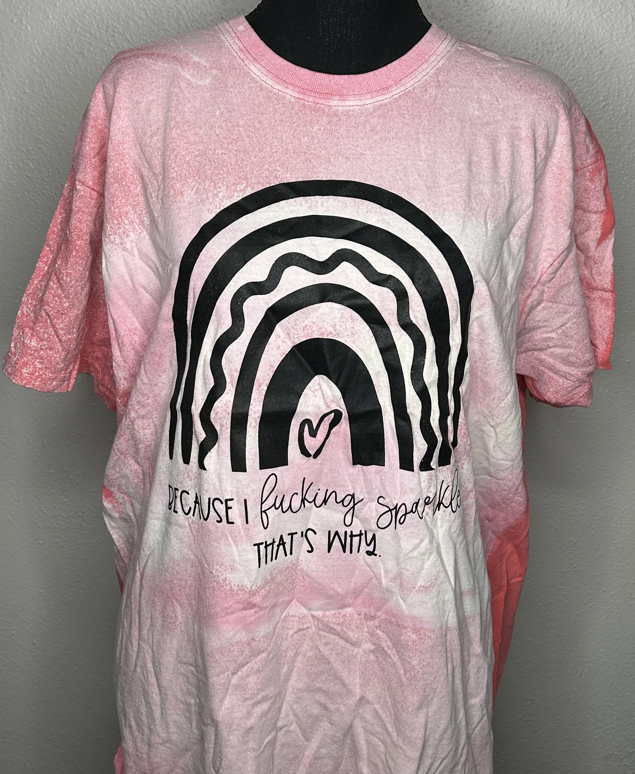 'I Sparkle' Pink Tie-Dye T-Shirt