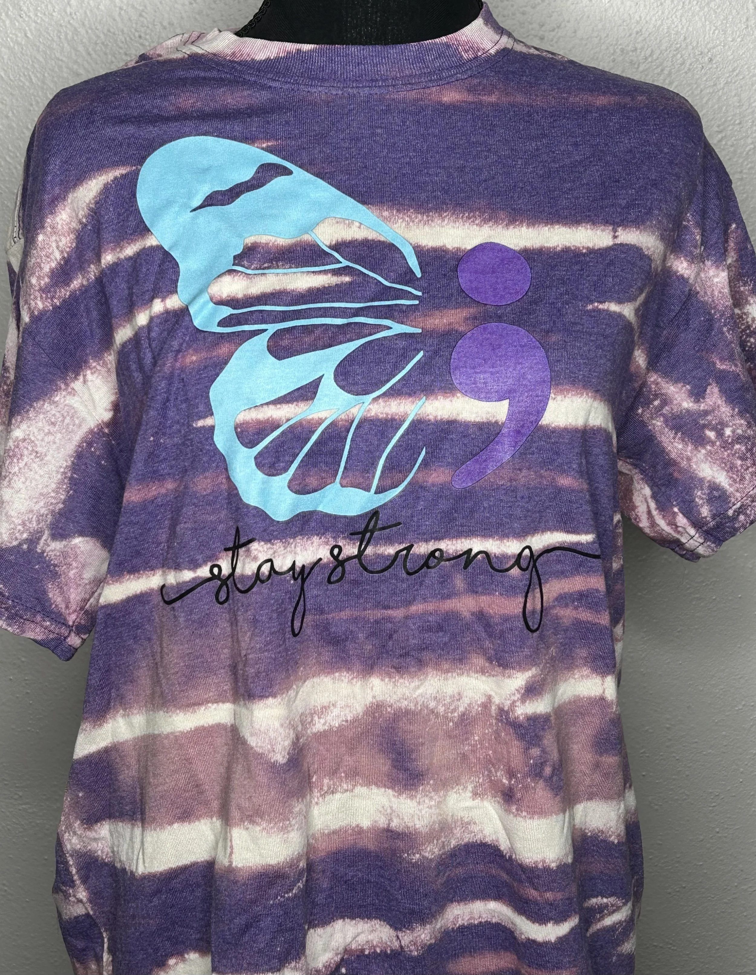 Stay Strong- Bleached  Butterfly Tee