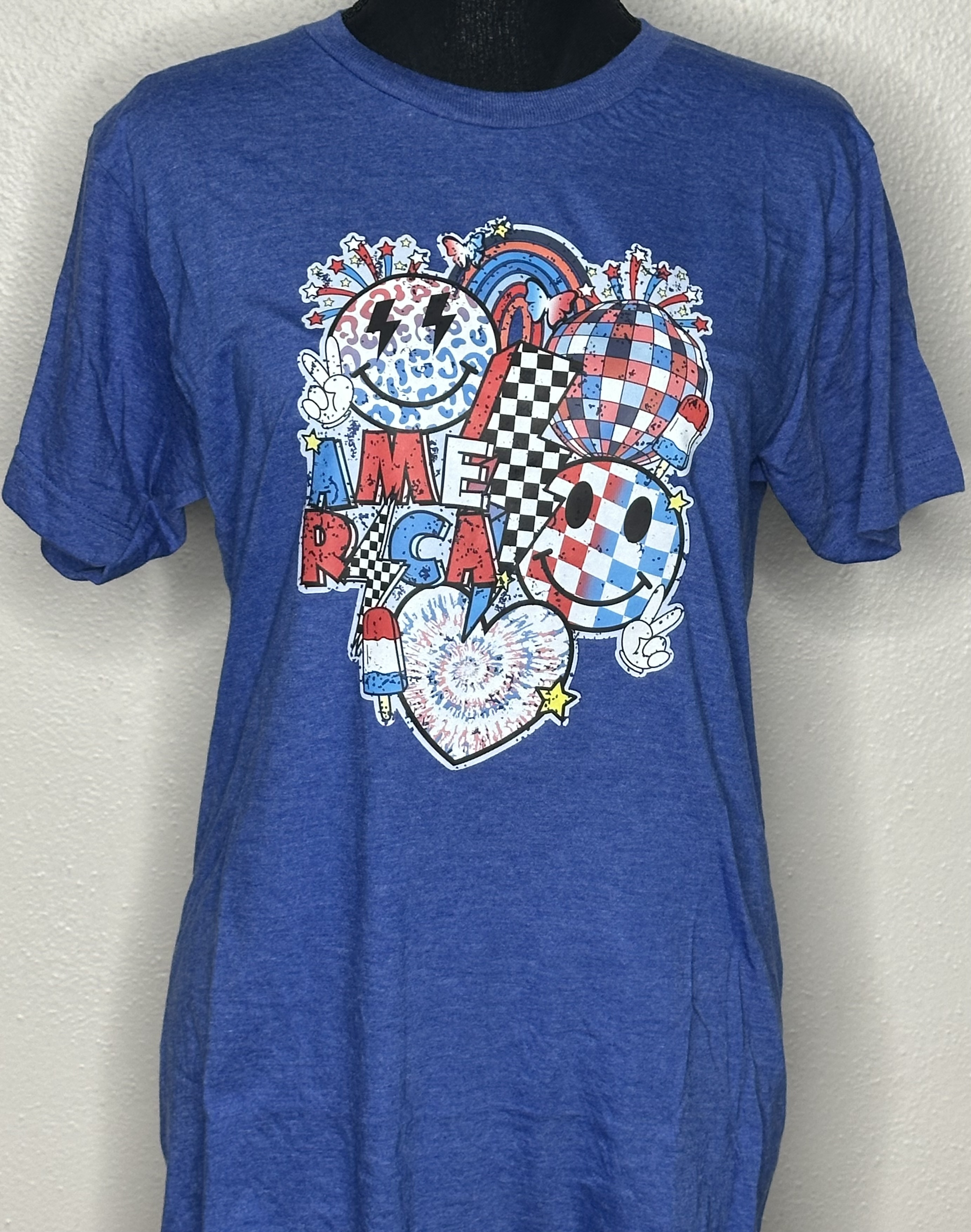 American Smiley Face  Graphic Tee