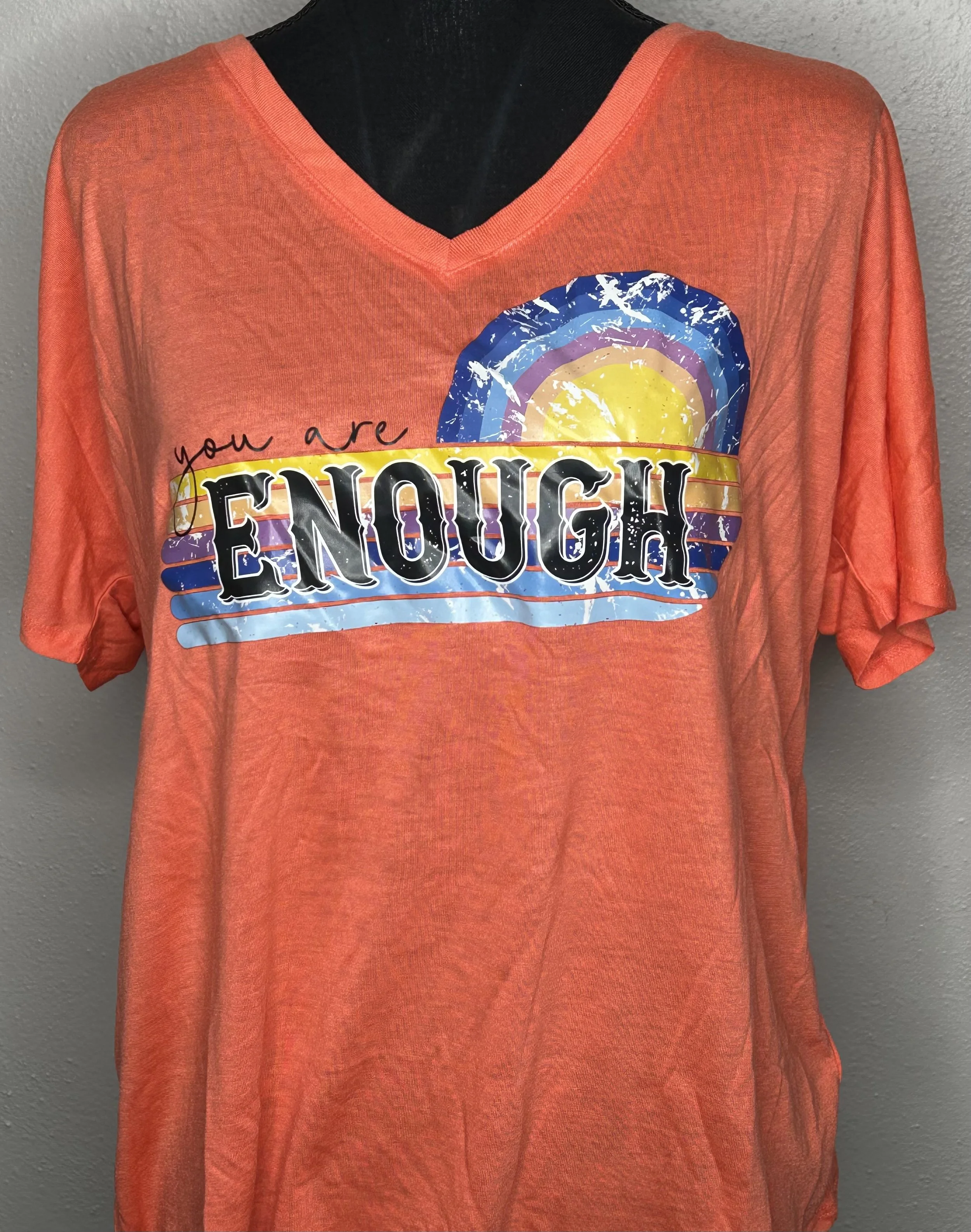 'You Are Enough' Inspirational Graphic V-Neck