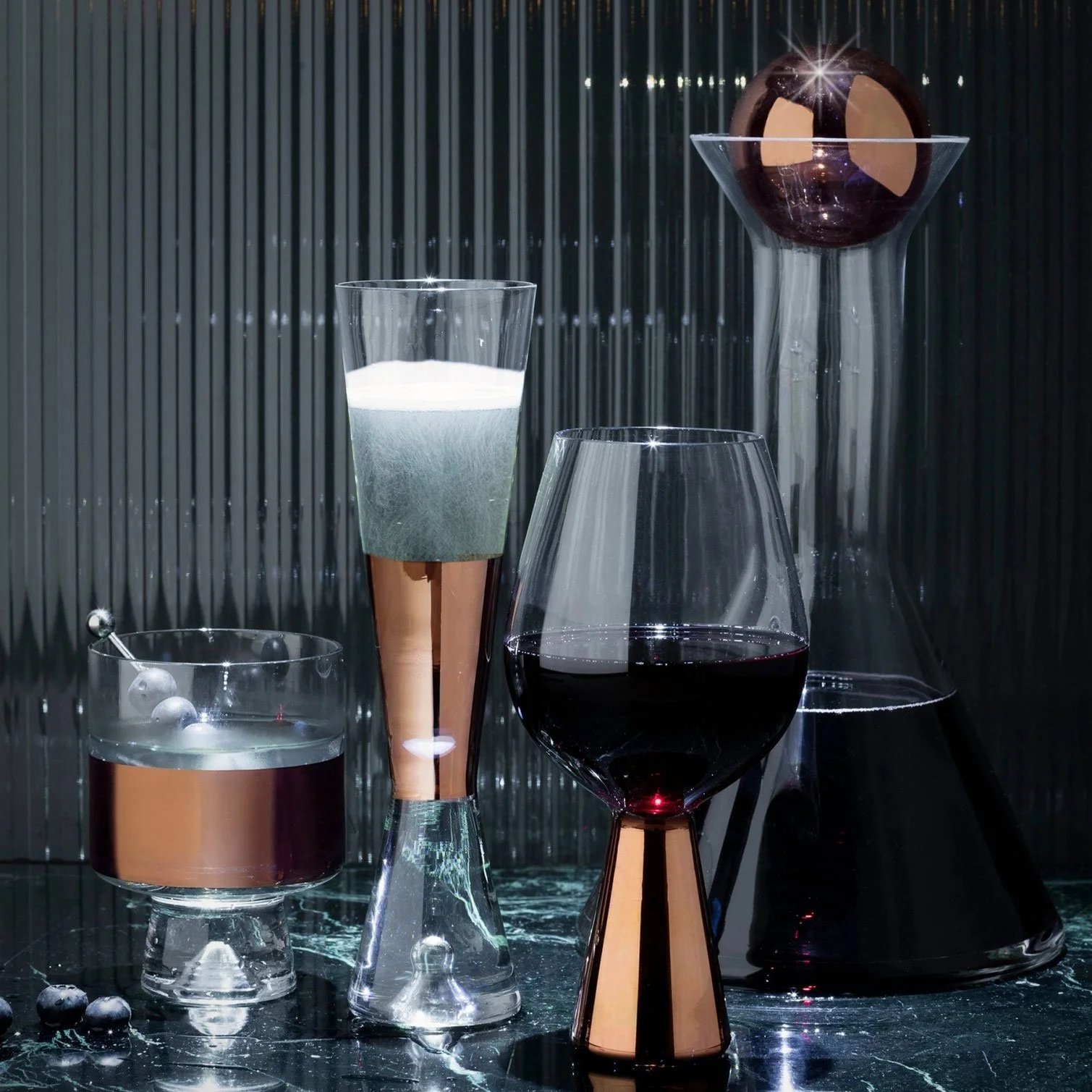 TANK COPPER Champagne Glasses