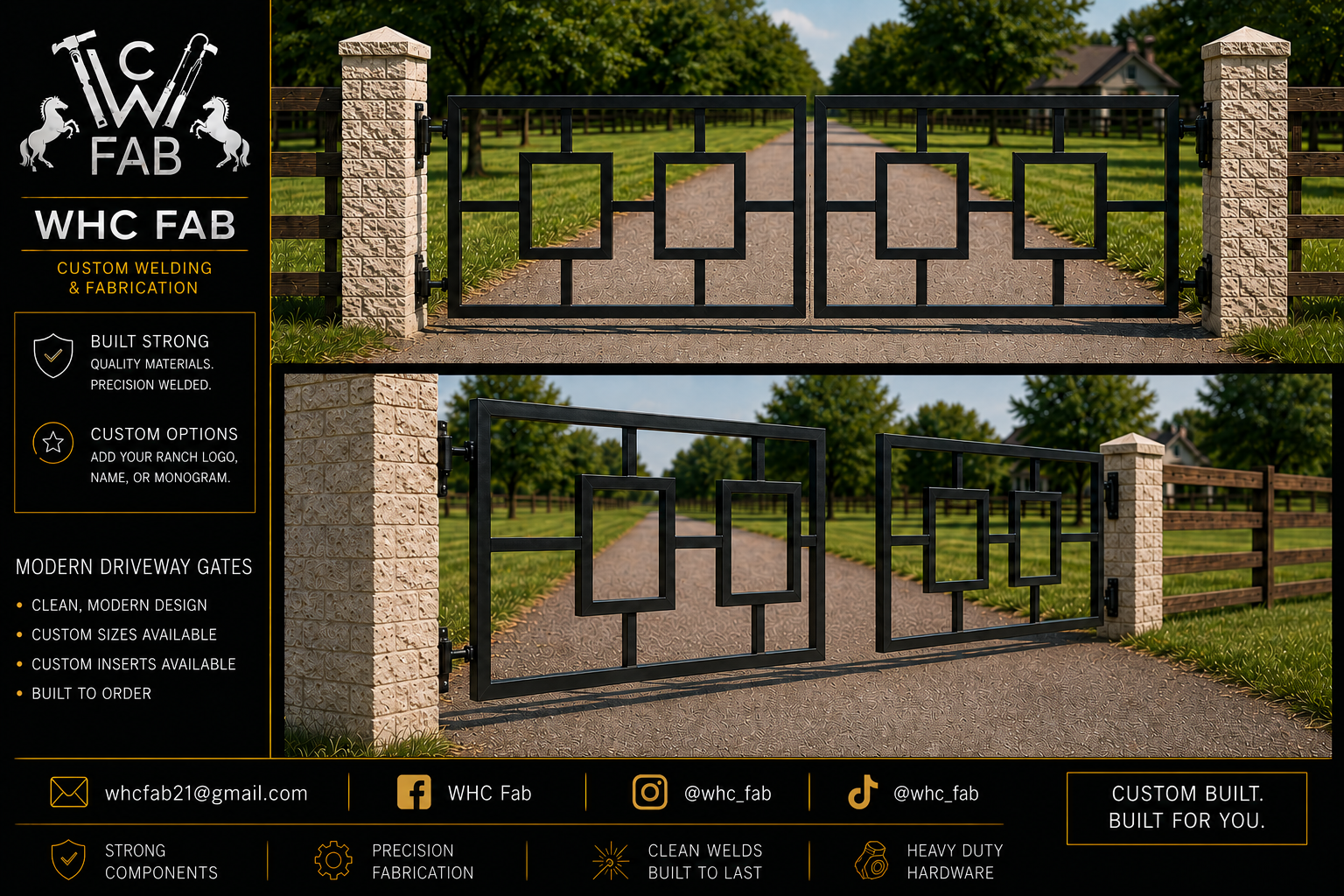Modern Square Insert Driveway Gate