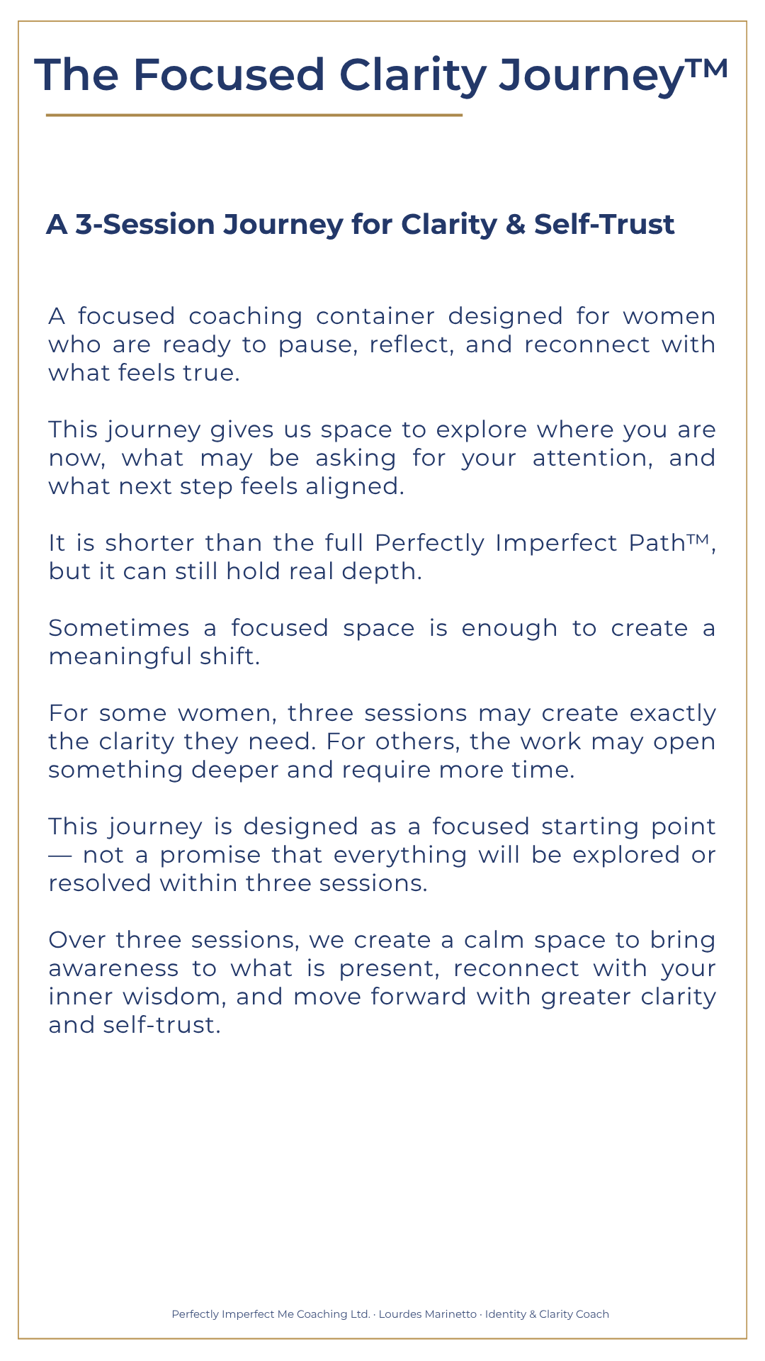 Focused Clarity Journey coaching guide 1