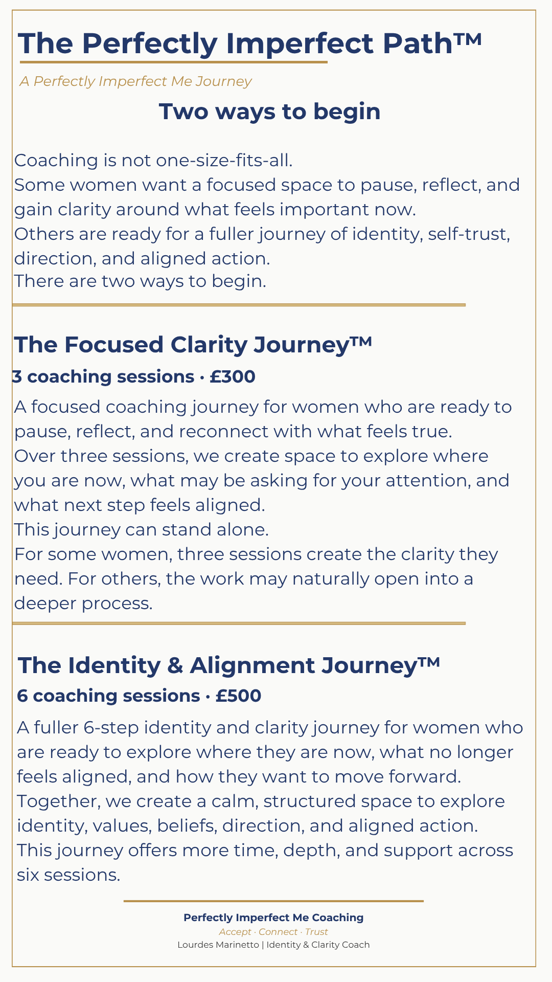 The Perfectly Imperfect Path coaching overview 2