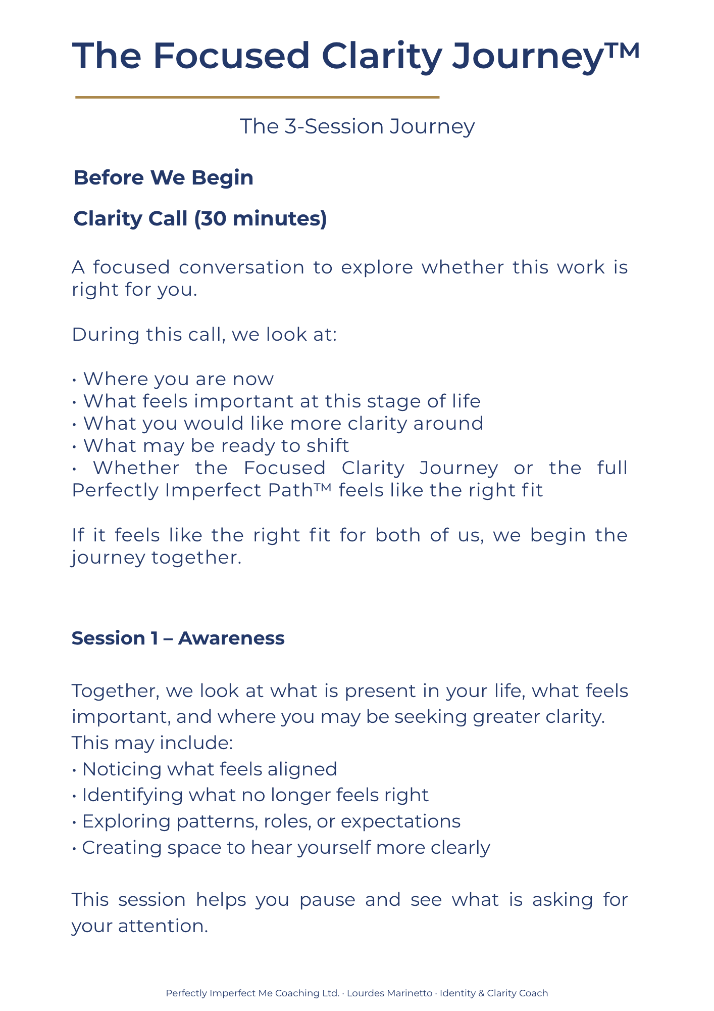 Focused Clarity Journey coaching guide 2