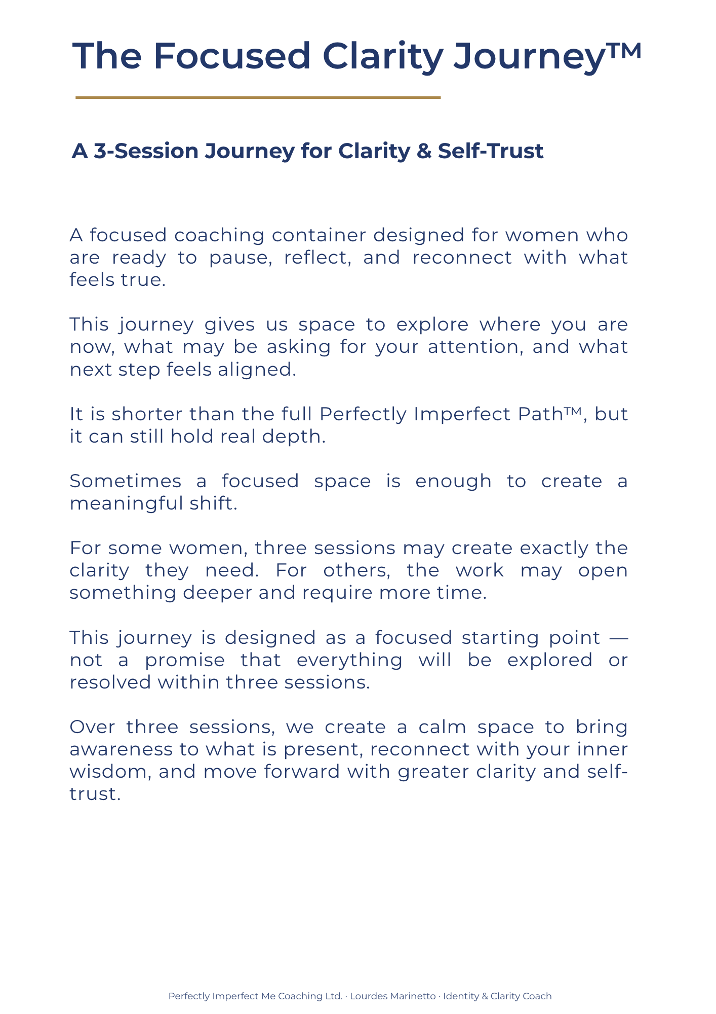 Focused Clarity Journey coaching guide 1