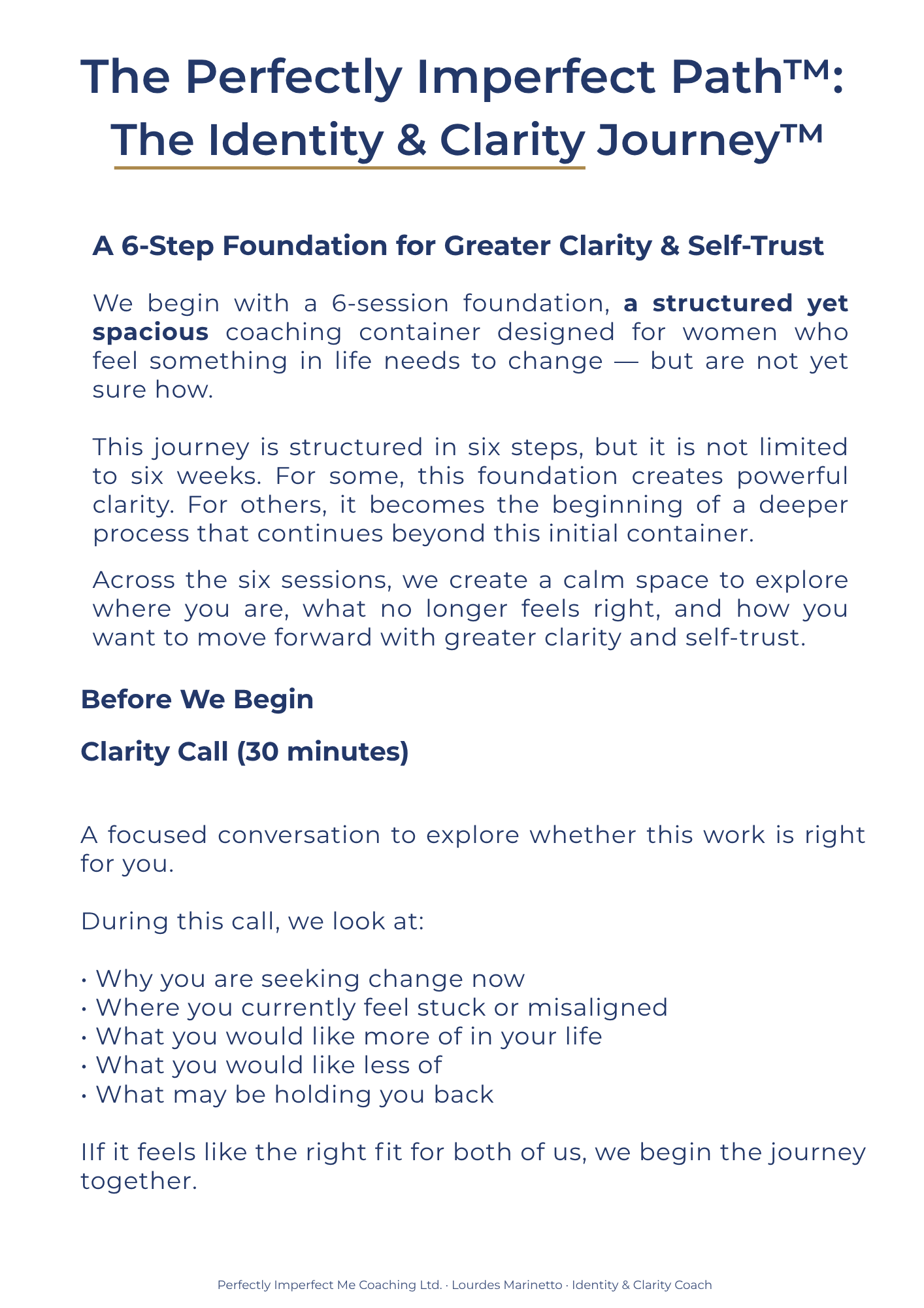 Identity and Clarity Journey coaching guide