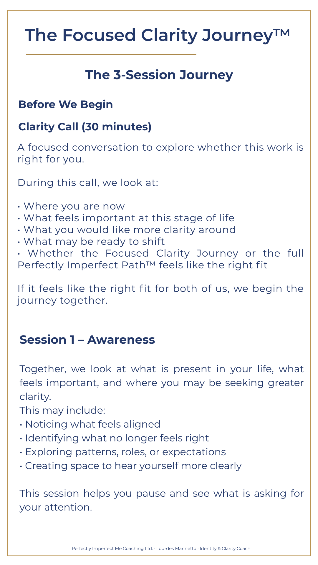 Focused Clarity Journey coaching guide 2