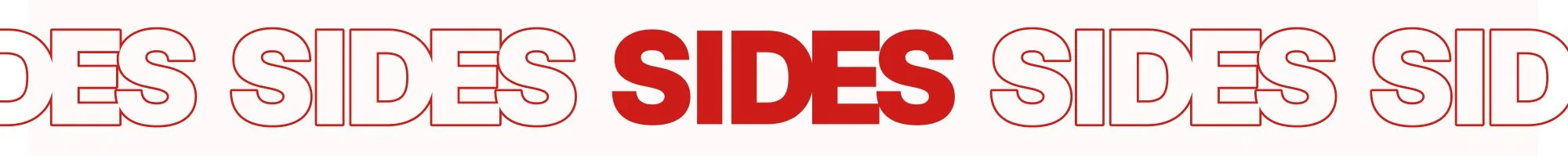 The image features the words "SIDES" repeated multiple times with the first two instances outlined in red and the third in bold red font, on a white background.