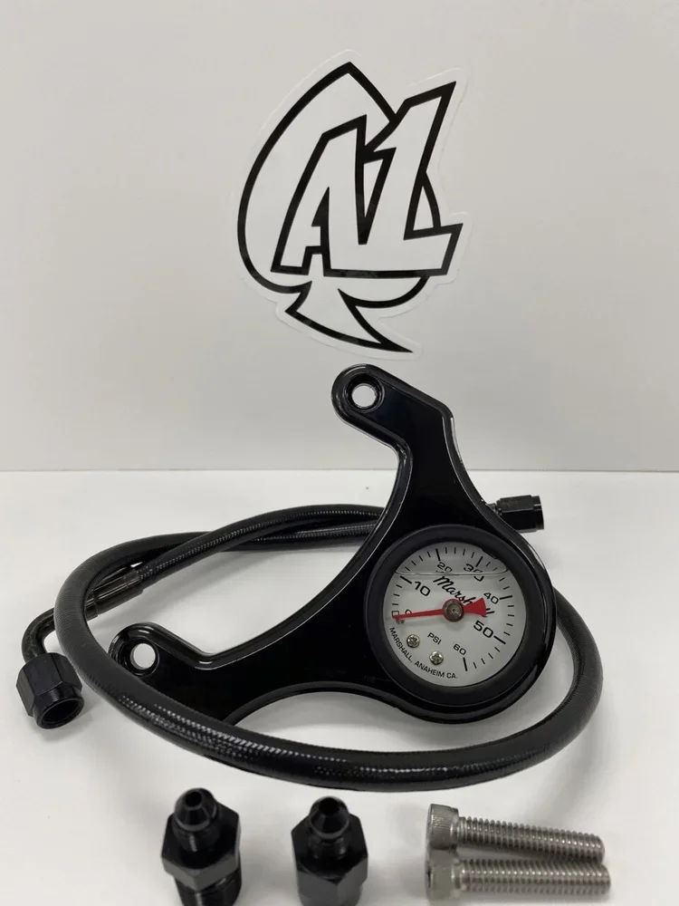 WHITE M8 Black Mount Oil Pressure Gauge.webp