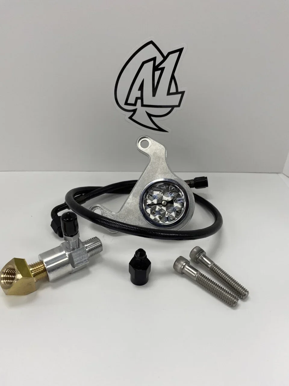 Turned Twin Cam Raw Mount Pressure Gauge Kit.webp