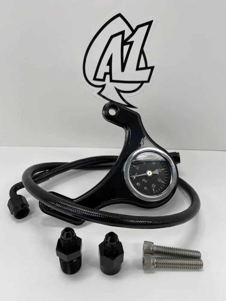 M8 Black Mount Oil Pressure Gauge Kit (Choose Face Option)