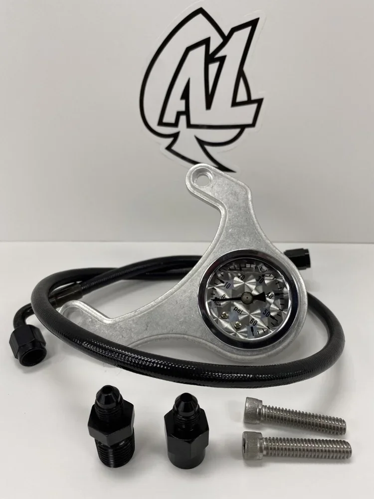 Turned M8 Raw Mount Gauge Oil Pressure Gauge Kit.webp