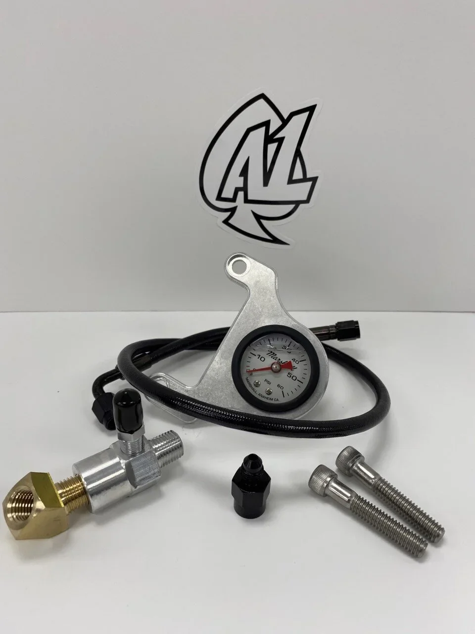 White Twin Cam Raw Mount Pressure Gauge Kit.webp