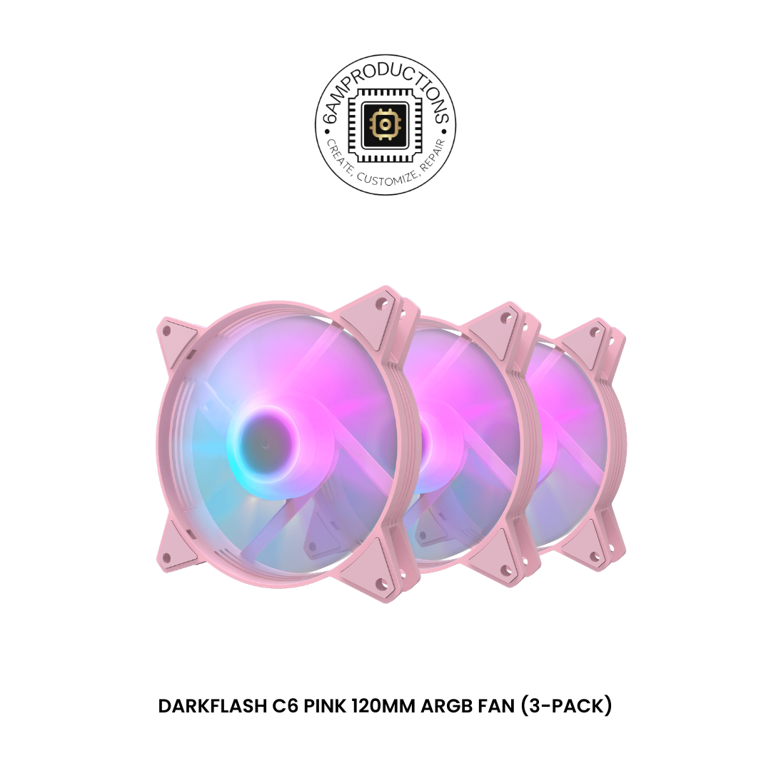 darkFlash C6 Pink 120mm ARGB Fan (3-Pack)