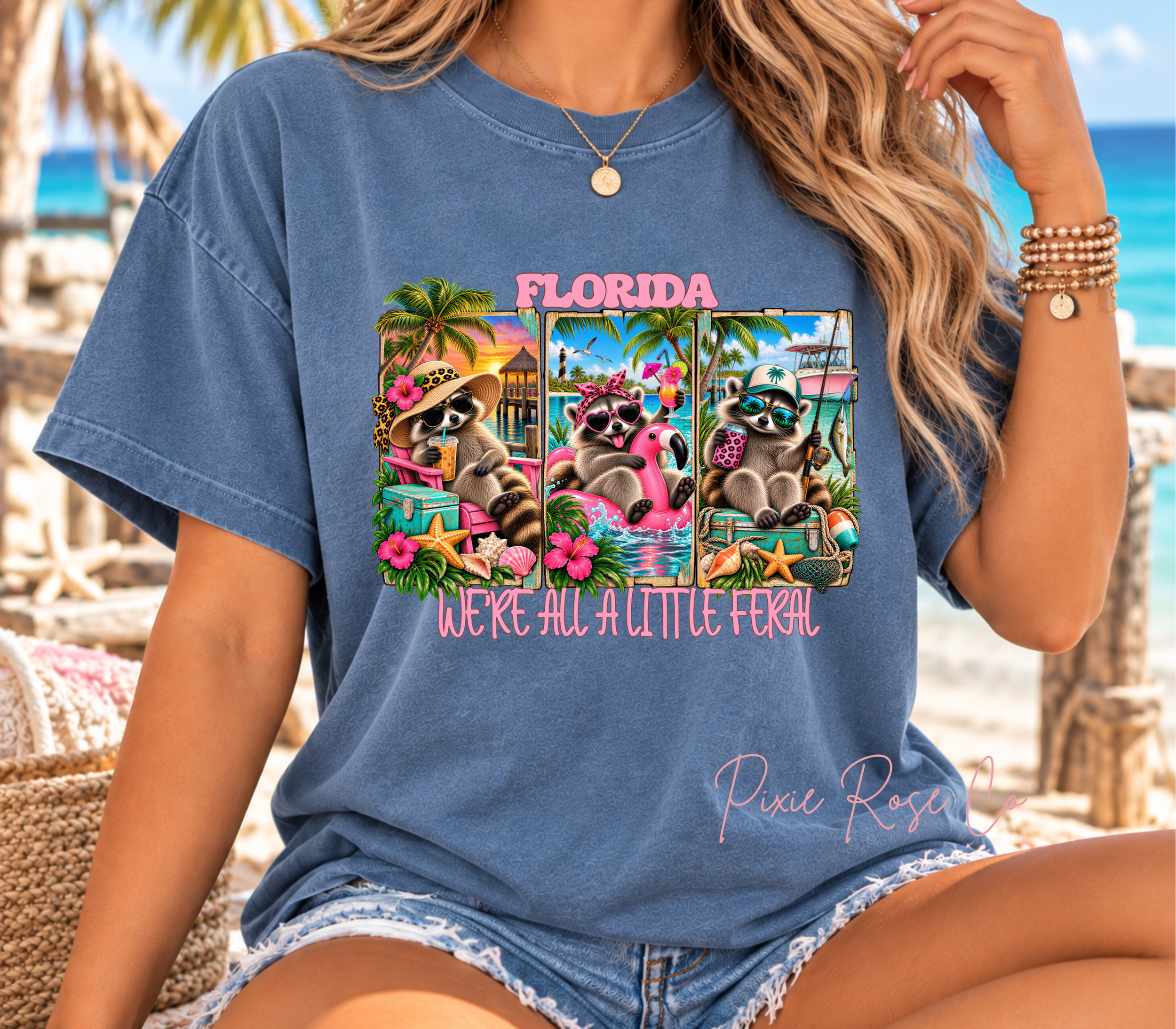 We're All a Little Feral Florida Comfort Color T-Shirt
