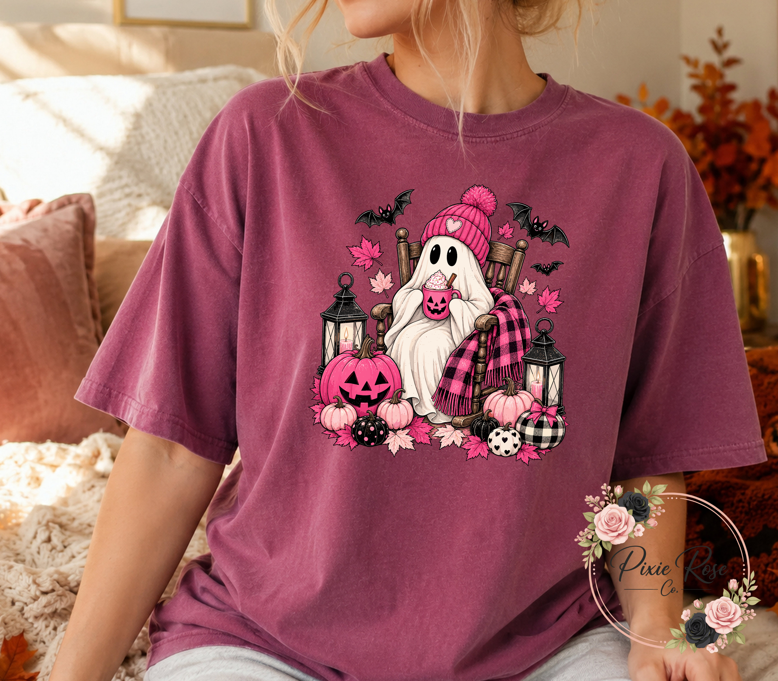 October We Wear Pink Ghostie Adult T-Shirt