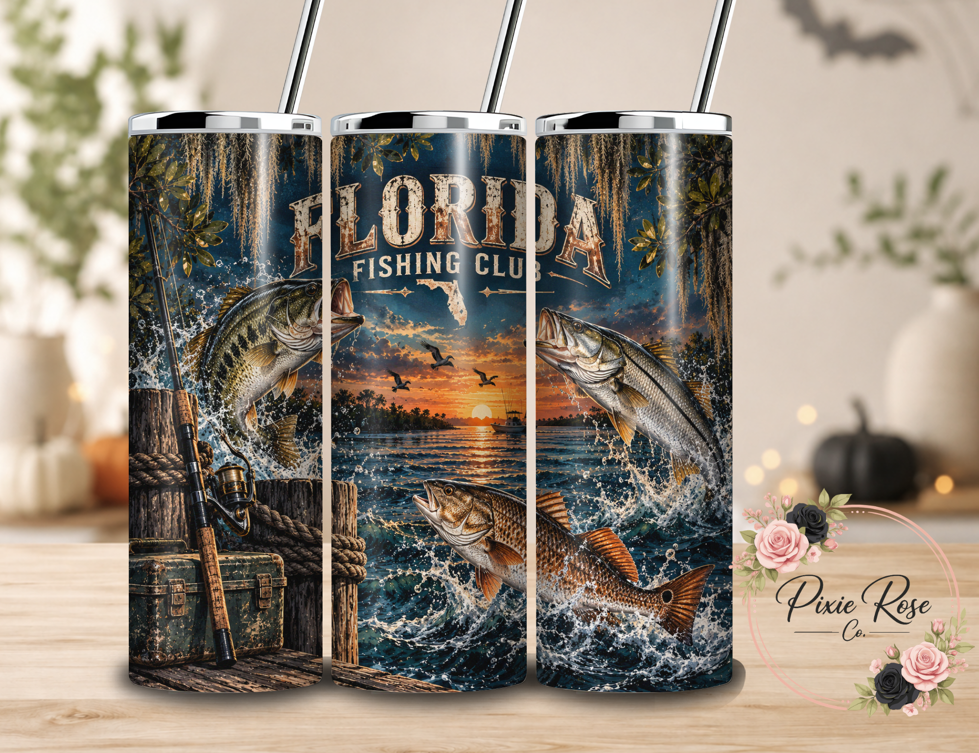 Fishing Sublimated Stainless Steel Tumbler - 20oz or 30oz