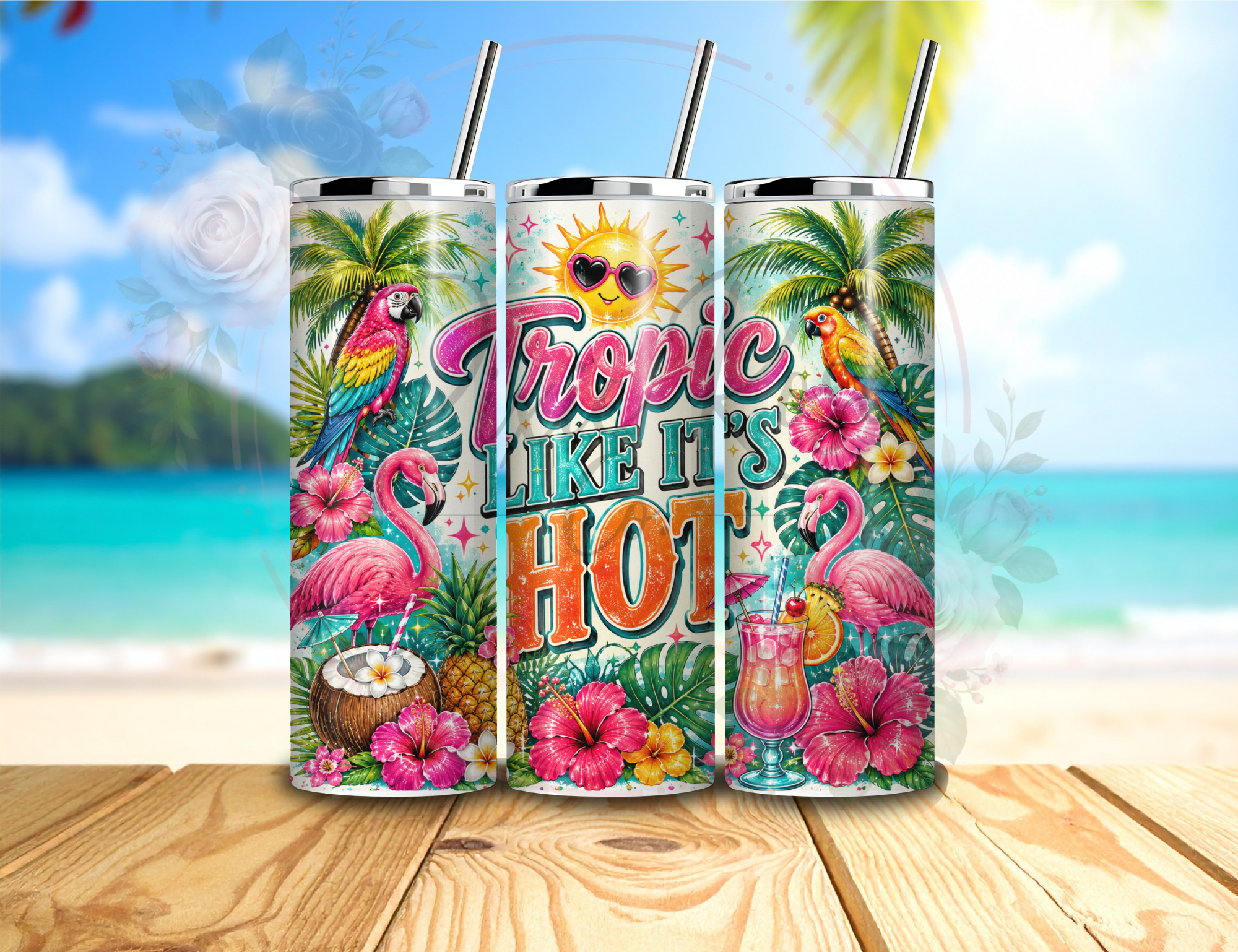 Tropic Like It's Hot Sublimation tumbler