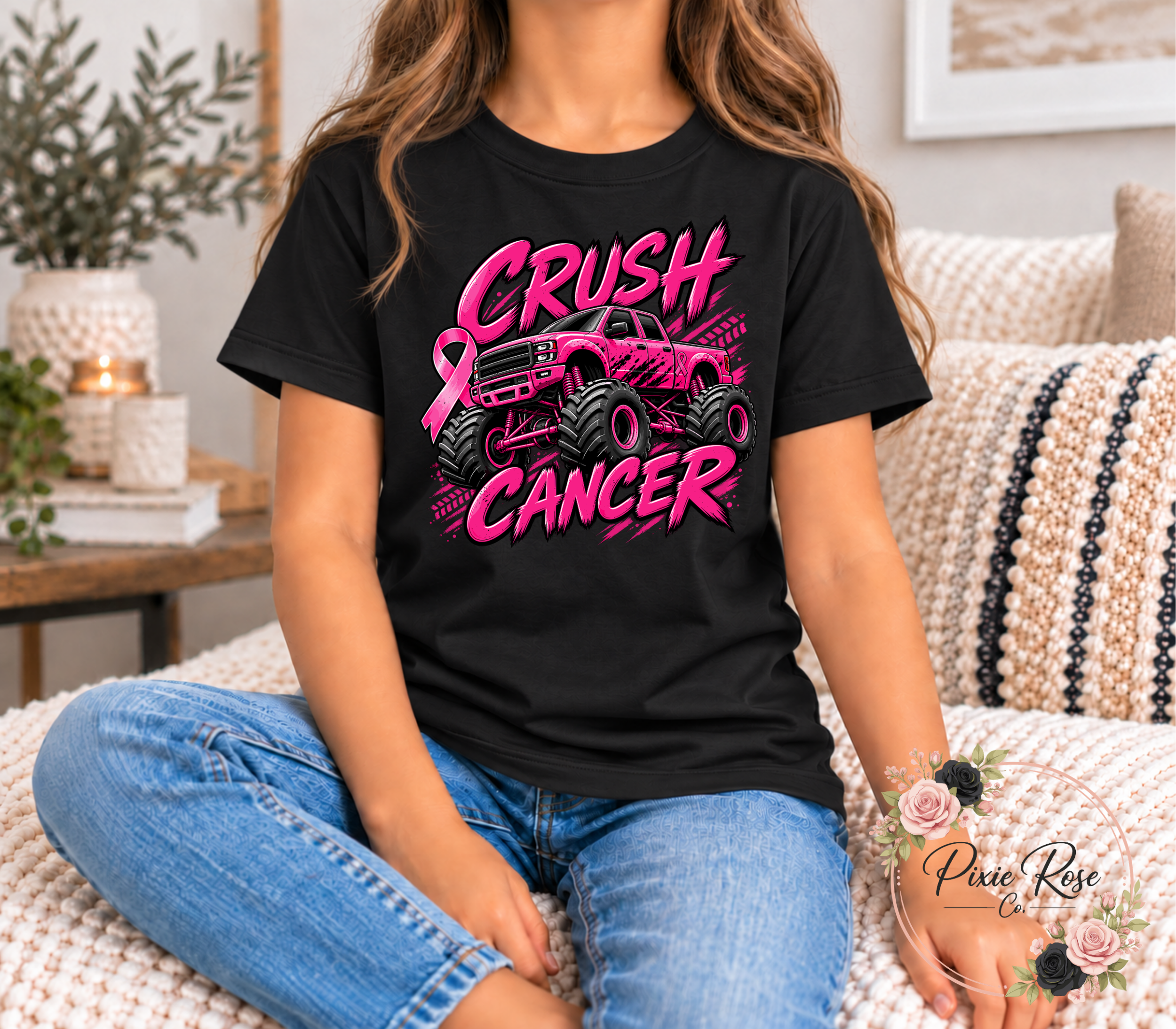 Crush Cancer Unisex Youth Truck Tee
