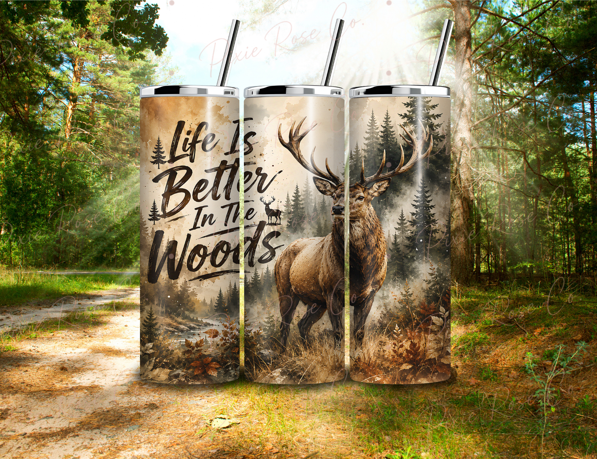 Nature's Retreat Stainless Steel Tumbler