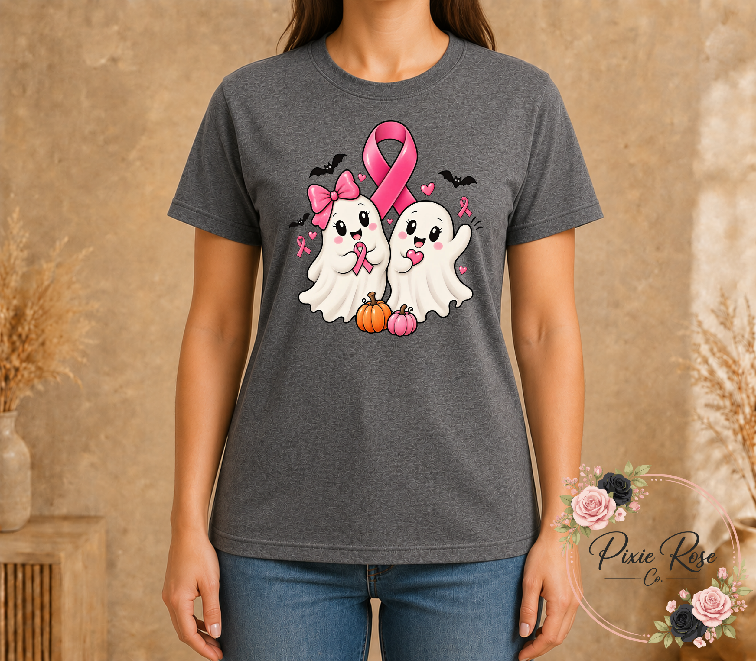 Ghostie Breast Cancer Awareness Adult T-Shirt