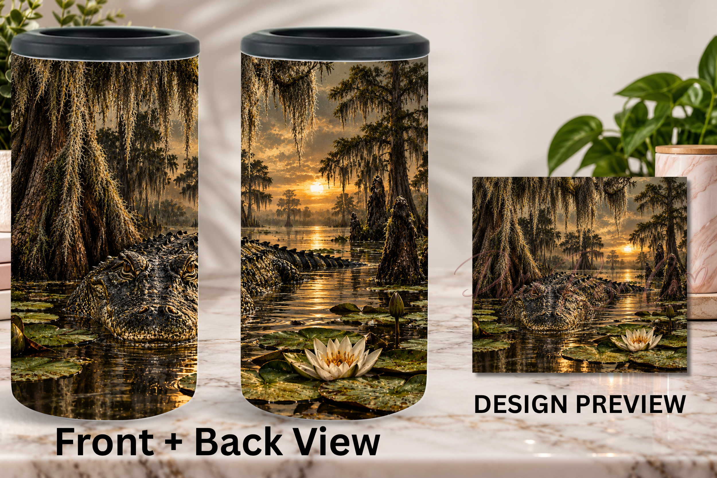 Swamp Alligator Stainless Steel Can Cooler